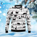 Black Cat Music Note Ugly Christmas Sweater - Holiday Gift product image