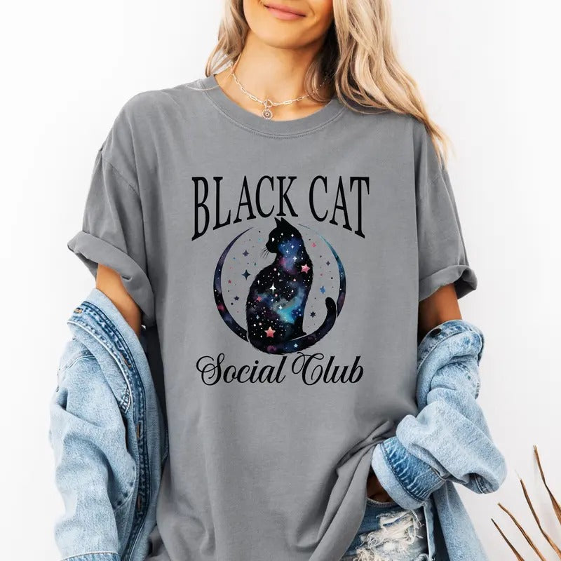 Black Cat Social Club Custom Colors Casual - Adult & Kids T-Shirts, Sweatshirts & Hoodies apparel design preview 1