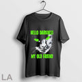 Black Cat Hello Darkness My Old Friend - Adult & Kids T-Shirts, Sweatshirts & Hoodies apparel design preview 1