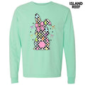 Black Checkered Bunny Comfort Colors 'NLB' - Adult & Kids T-Shirts, Sweatshirts & Hoodies apparel design preview 1