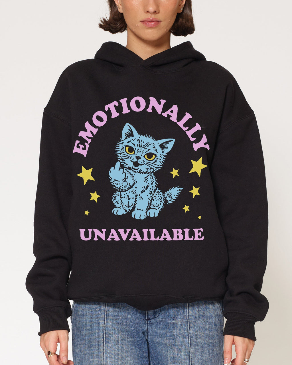 Emotionally Unavailable Cat - Adult & Kids T-Shirts, Sweatshirts & Hoodies apparel design preview 1