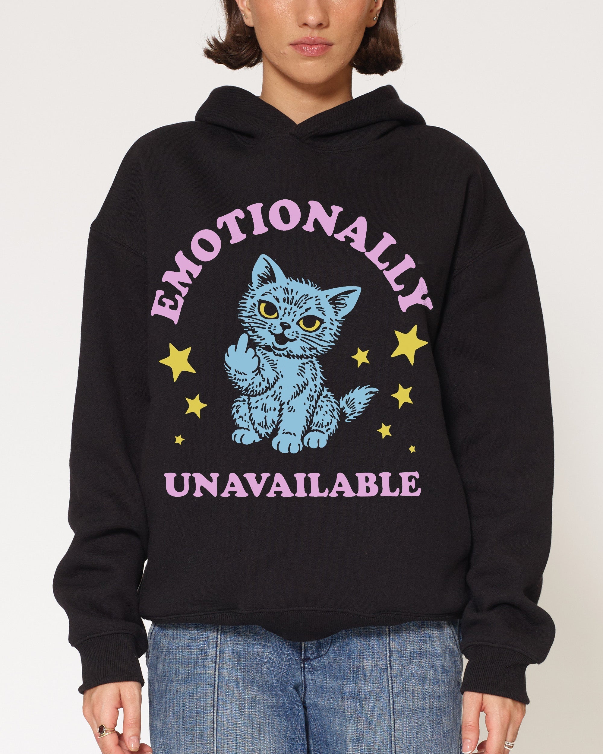 Emotionally Unavailable Cat - Adult & Kids T-Shirts, Sweatshirts & Hoodies apparel design preview 1