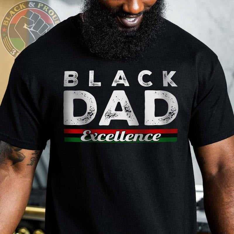 Black Dad Excellence Father Strong Man Power Papa His - Adult & Kids T-Shirts, Sweatshirts & Hoodies apparel design preview 1