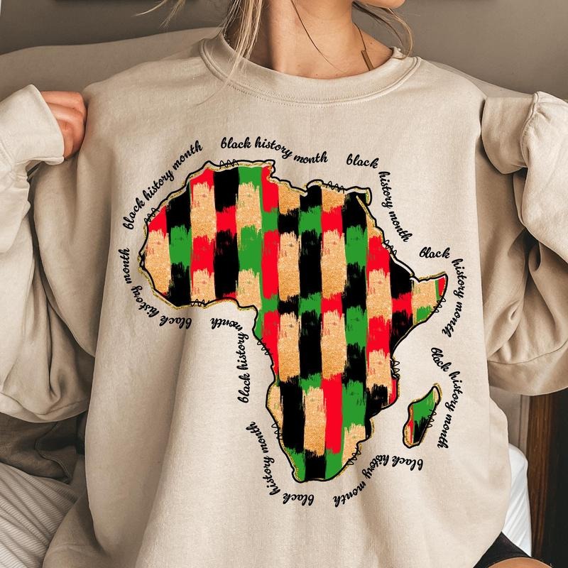 Black History Month I Am African Map BLM - Adult & Kids T-Shirts, Sweatshirts & Hoodies apparel design preview 1