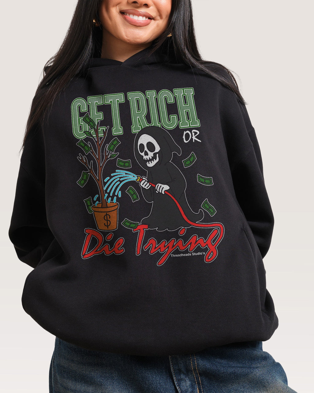 Get Rich or Die Trying - Adult & Kids T-Shirts, Sweatshirts & Hoodies apparel design preview 1