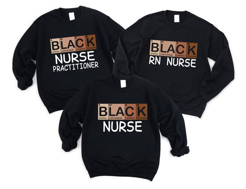 Black Nurse Crew Personalized History Month Nursing - Adult & Kids T-Shirts, Sweatshirts & Hoodies apparel design preview 1