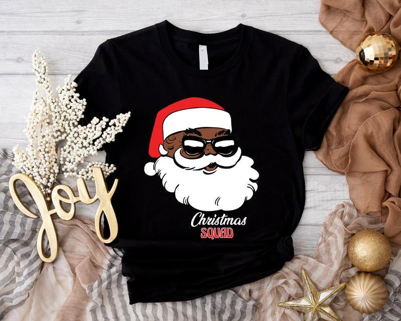 Black Santa Squad Matching African American Family - Adult & Kids T-Shirts, Sweatshirts & Hoodies apparel design preview 1