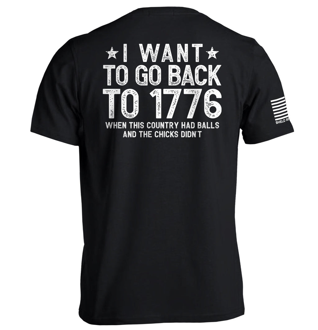 I Want Go Back 1776 - Adult & Kids T-Shirts, Sweatshirts & Hoodies apparel design preview 1