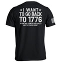 I Want Go Back 1776 - Adult & Kids T-Shirts, Sweatshirts & Hoodies apparel design preview 1