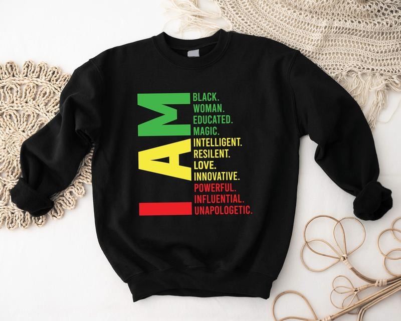 Black Woman Educated History Month African American - Adult & Kids T-Shirts, Sweatshirts & Hoodies apparel design preview 1