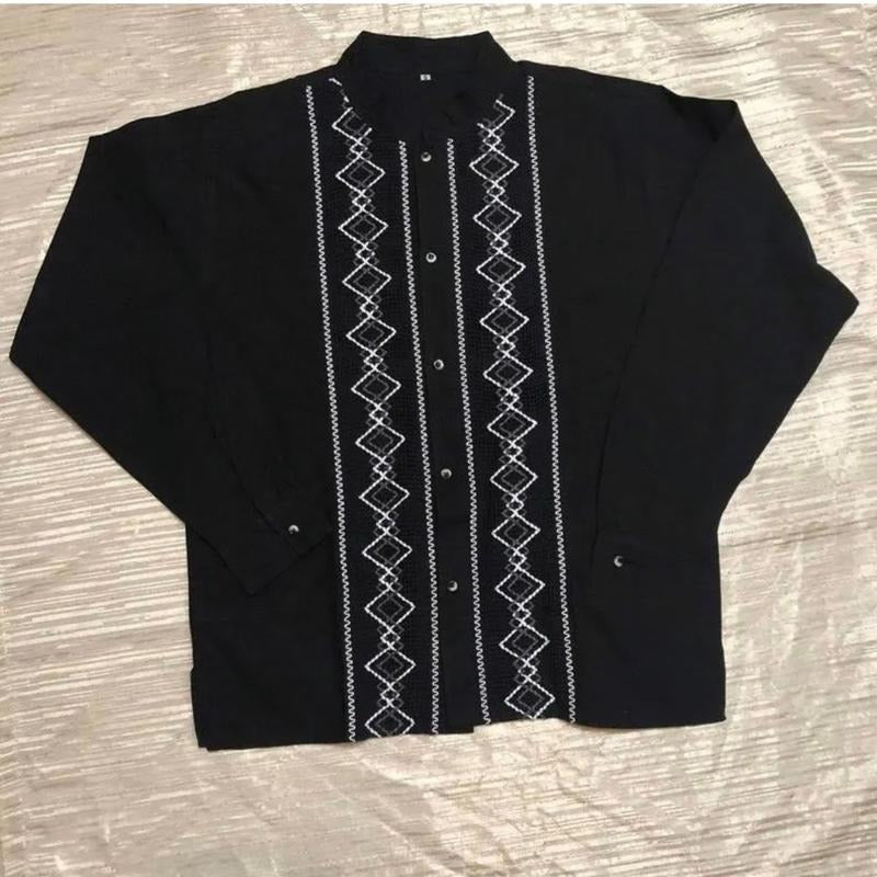 Black Guayabera Rombo Casual Menswear - Adult & Kids T-Shirts, Sweatshirts & Hoodies apparel design preview 1
