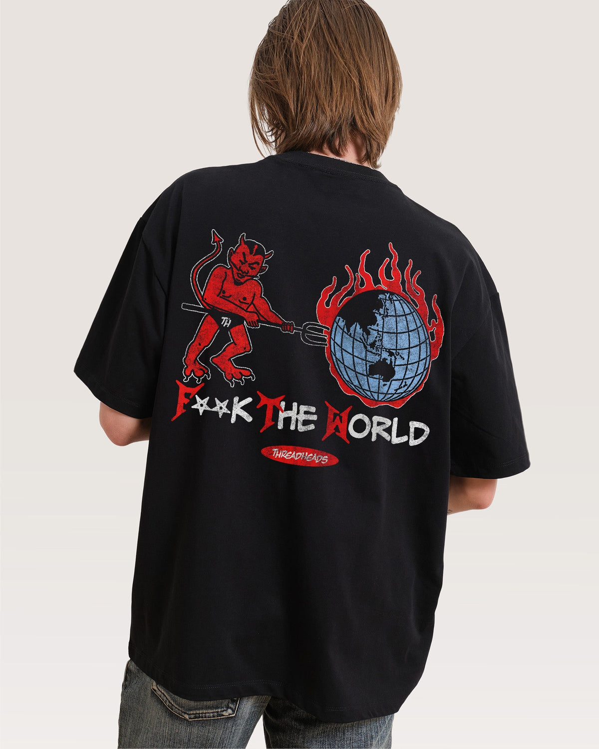 F**k The World Oversized - Adult & Kids T-Shirts, Sweatshirts & Hoodies apparel design preview 1
