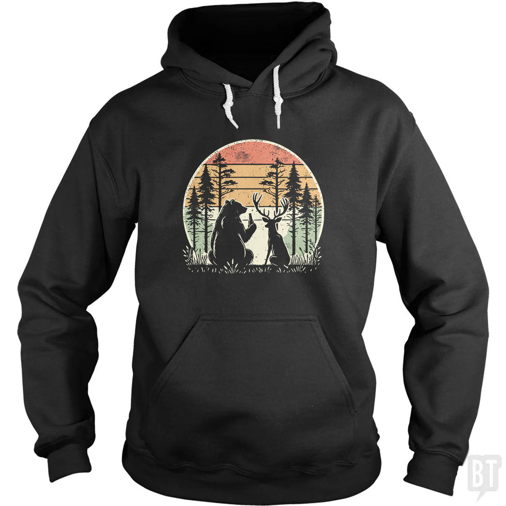 Bear And Deer Share A Beer - Adult & Kids T-Shirts, Sweatshirts & Hoodies apparel design preview 1