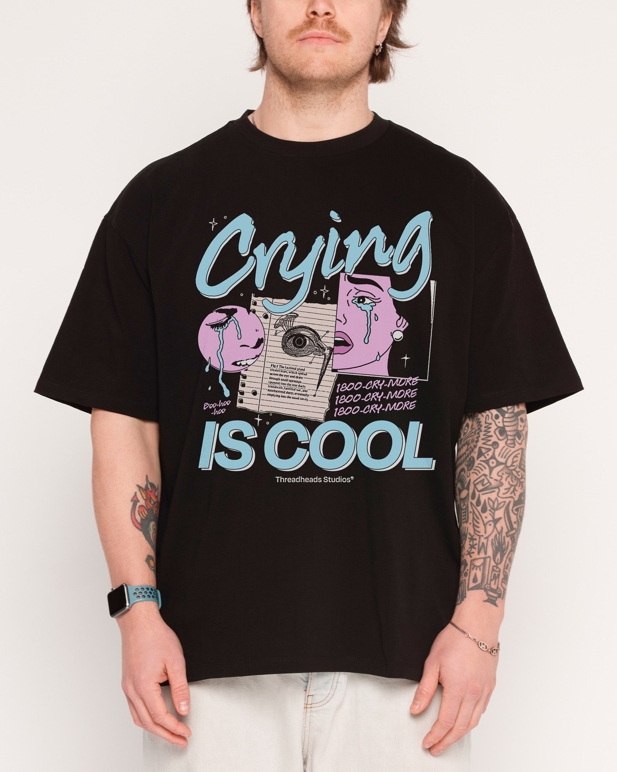 Crying is Cool Oversized - Adult & Kids T-Shirts, Sweatshirts & Hoodies apparel design preview 1