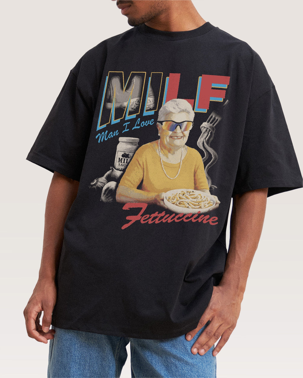 Man I Love Fettuccine Oversized - Adult & Kids T-Shirts, Sweatshirts & Hoodies apparel design preview 1