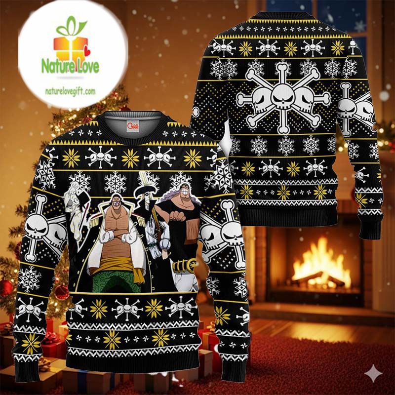 Blackbeard Pirates Anime Xmas Gifts One Piece Ugly Christmas Sweater - Holiday Gift product image