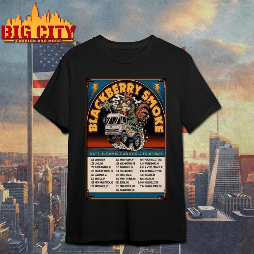Blackberry Smoke Rattle, Ramble And Roll 2026 Tour - Adult & Kids T-Shirts, Sweatshirts & Hoodies apparel design preview 1