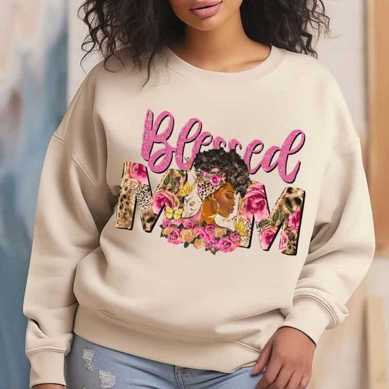 Blessed Mom Afro Woman Black Christian Floral - Adult & Kids T-Shirts, Sweatshirts & Hoodies apparel design preview 1