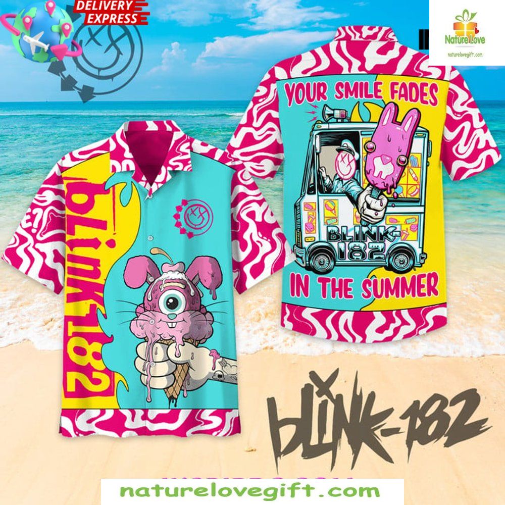 Blink 182 Hawaiian Summer Design - Adult & Kids T-Shirts, Sweatshirts & Hoodies apparel design preview 1