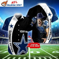 Blitzing Bull Dallas Cowboys Custom Name Tropical - Adult & Kids T-Shirts, Sweatshirts & Hoodies apparel design preview 1