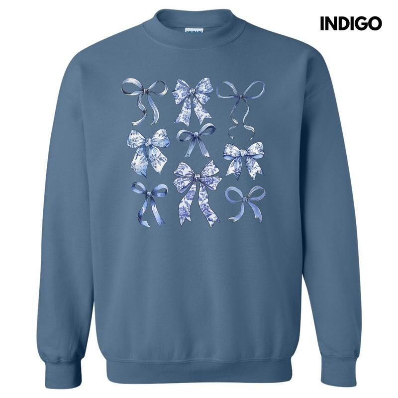 Blue Bow Coquette Collage 'NLB' - Adult & Kids T-Shirts, Sweatshirts & Hoodies apparel design preview 1