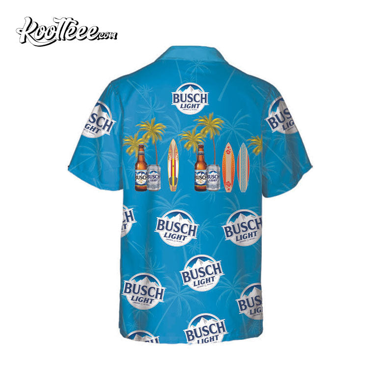 Blue Busch Light All Over Print 3D Hawaiian - Adult & Kids T-Shirts, Sweatshirts & Hoodies apparel design preview 1