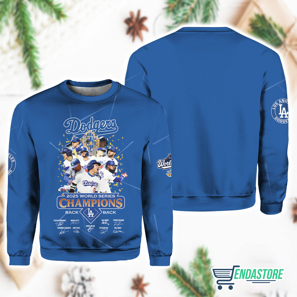 Blue-Dodger Back To Back Champions World Series Sweatshirt 3D Sweater - Gift Idea product image