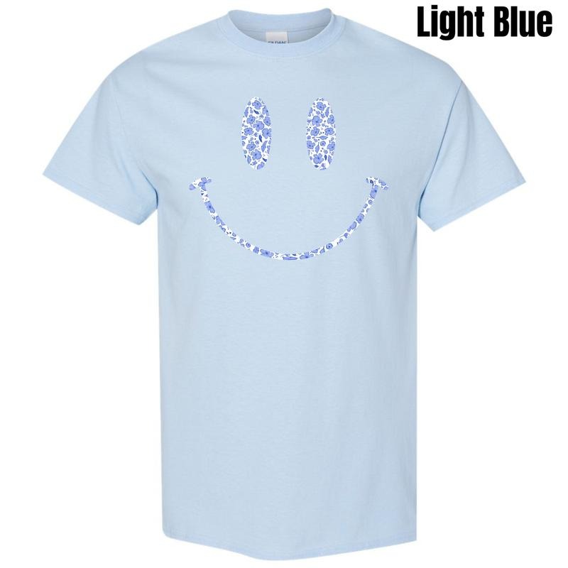 Blue Floral Smile Gildan Short Sleeve 'NLB' - Adult & Kids T-Shirts, Sweatshirts & Hoodies apparel design preview 1