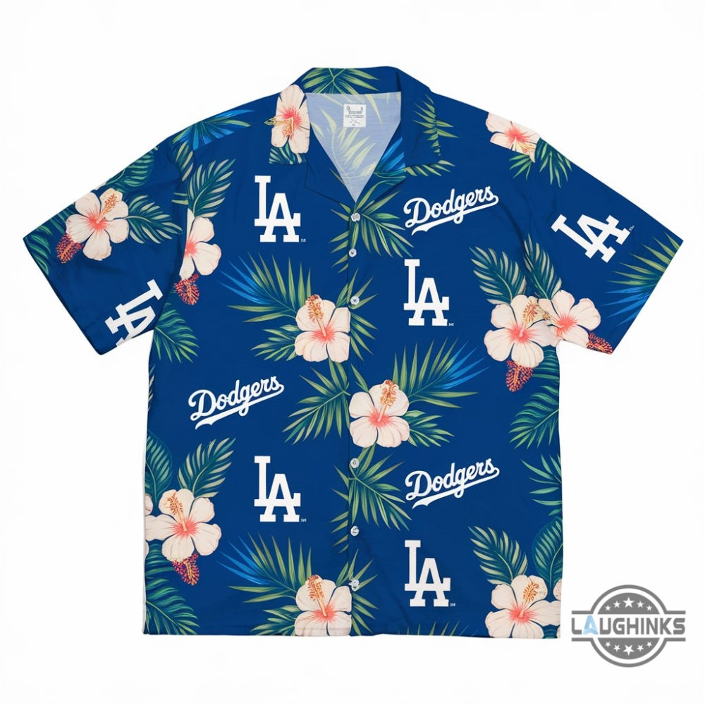 Blue Hibiscus La Dodgers Hawaiian - Adult & Kids T-Shirts, Sweatshirts & Hoodies apparel design preview 1