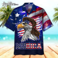 Blue Merican With Eagle Independence Hawaiian - Adult & Kids T-Shirts, Sweatshirts & Hoodies apparel design preview 1