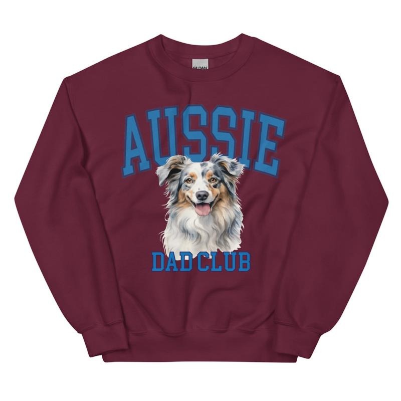 Blue Merle Aussie Dog Dad Club - Adult & Kids T-Shirts, Sweatshirts & Hoodies apparel design preview 1