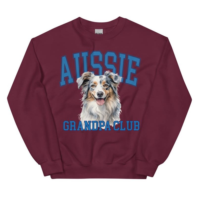 Blue Merle Aussie Grandpa Dog - Adult & Kids T-Shirts, Sweatshirts & Hoodies apparel design preview 1
