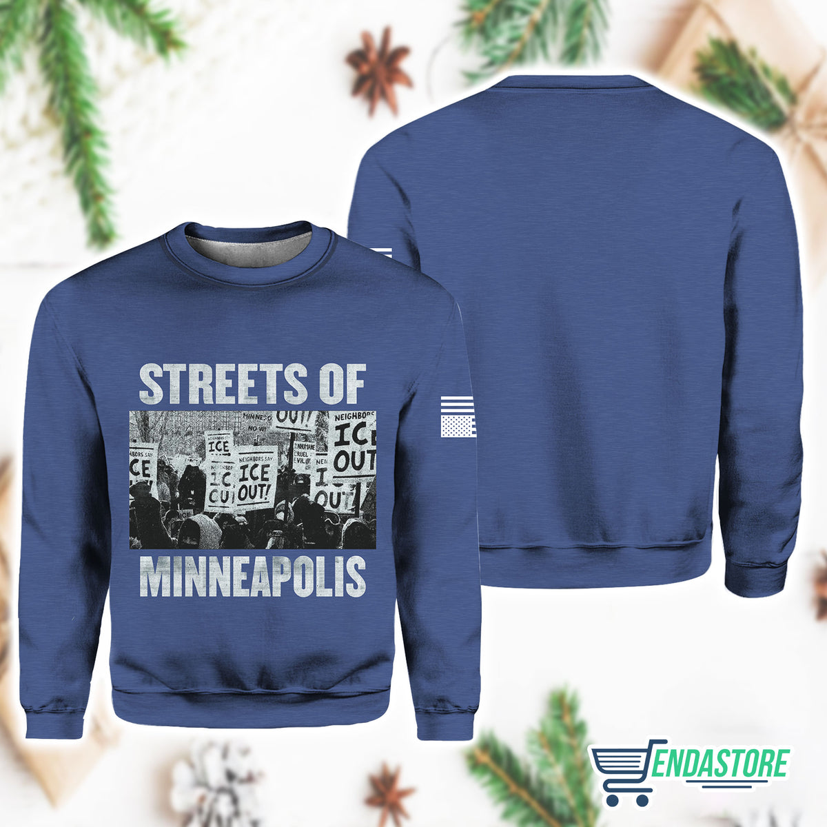 Blue-Retro Streets Of Minneapolis Print Sweatshirt 3D Sweater - Gift Idea product image