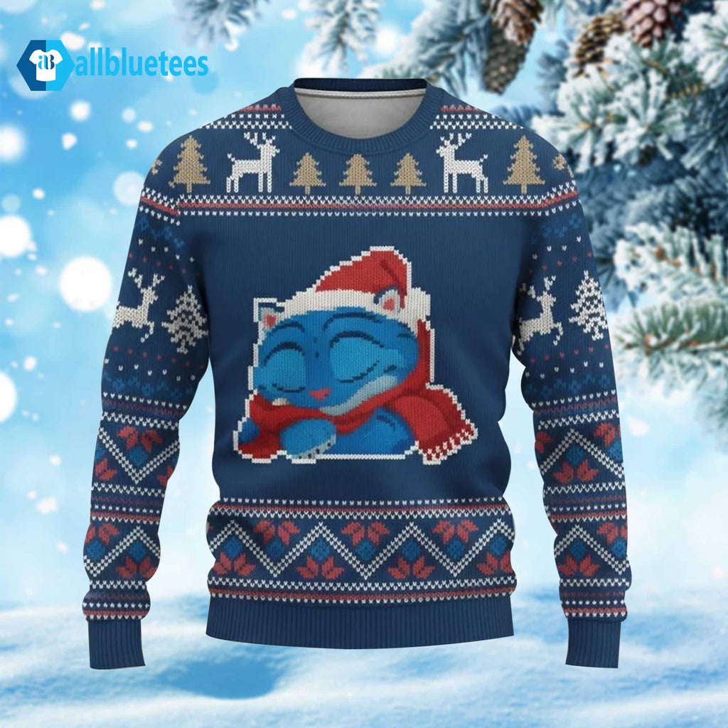 Blue Tiger Sleeping Ugly Christmas Sweater - Holiday Gift product image