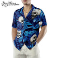 Blue Tropical Floral Summer And Skull Hawaiian - Adult & Kids T-Shirts, Sweatshirts & Hoodies apparel design preview 1
