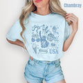 Blue USA Collage Comfort Colors 'NLB' - Adult & Kids T-Shirts, Sweatshirts & Hoodies apparel design preview 1