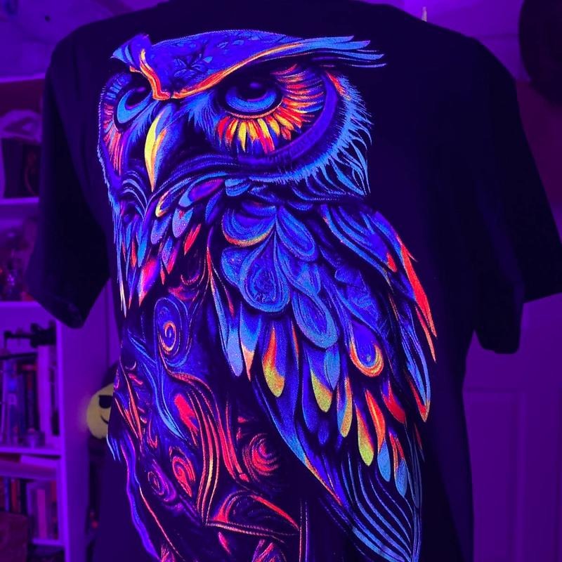 Blue Owl Cotton Black - Adult & Kids T-Shirts, Sweatshirts & Hoodies apparel design preview 1