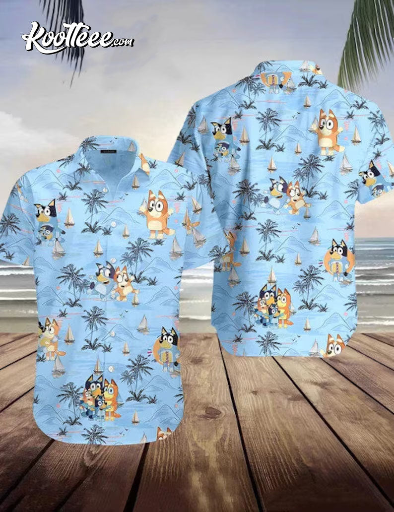 Bluey And Bingo Beach Summer Hawaiian - Adult & Kids T-Shirts, Sweatshirts & Hoodies apparel design preview 1
