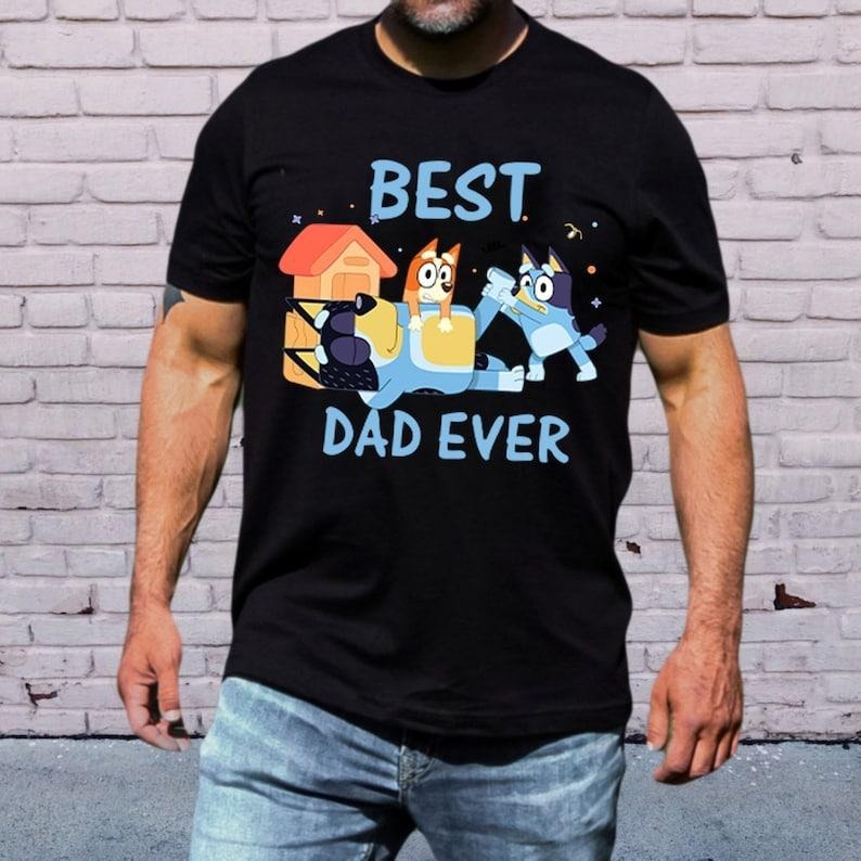 Bluey Bandit Best Dad Ever Bingo Family Cool Club - Adult & Kids T-Shirts, Sweatshirts & Hoodies apparel design preview 1