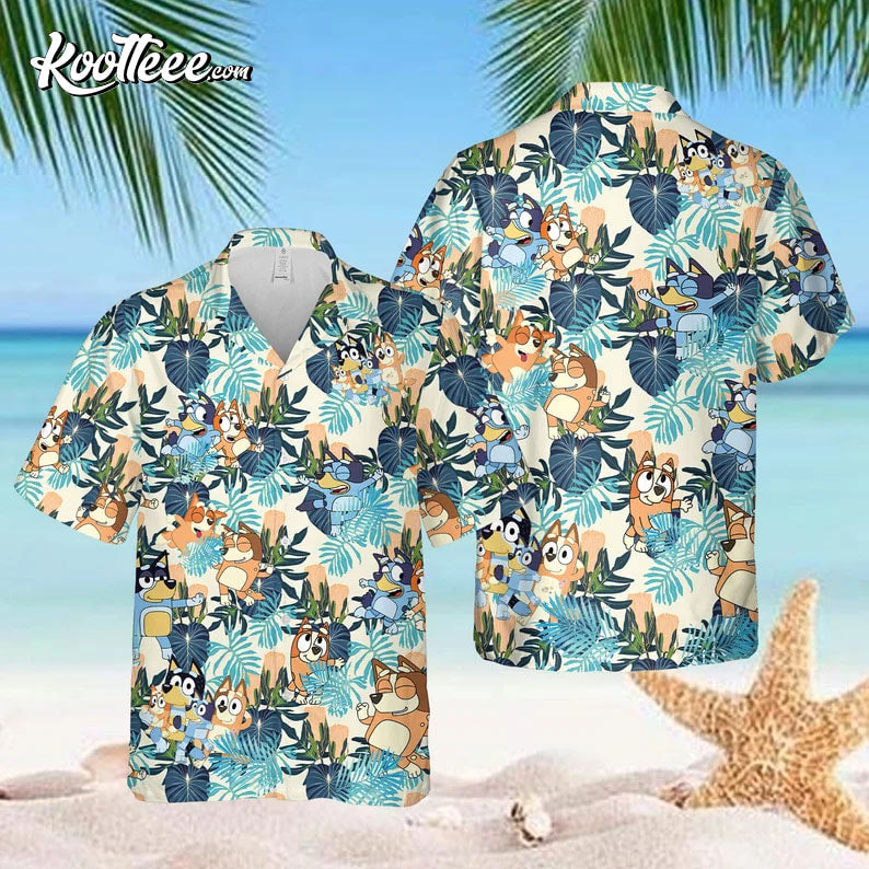 Bluey Beach Hawaii Summer Hawaiian - Adult & Kids T-Shirts, Sweatshirts & Hoodies apparel design preview 1
