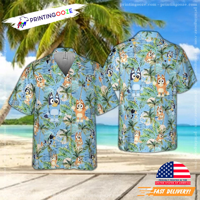 Bluey Beach Tropical Hawaiian - Adult & Kids T-Shirts, Sweatshirts & Hoodies apparel design preview 1