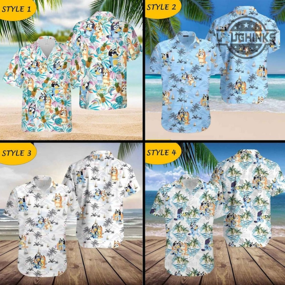 Bluey Button Up NEW Hawaiian And Shorts Mens Adults - Adult & Kids T-Shirts, Sweatshirts & Hoodies apparel design preview 1