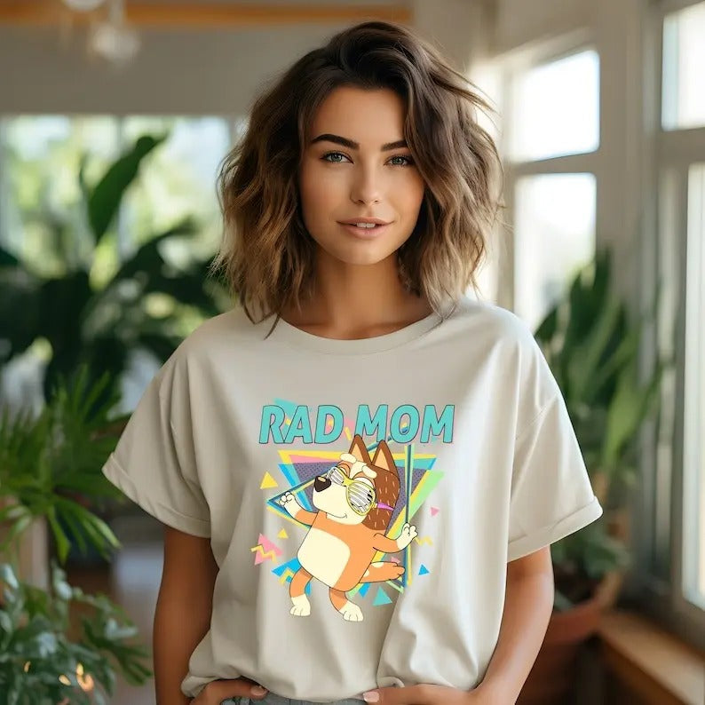 Bluey Cool Mom Club Retro Rad Chilli Heeler Family - Adult & Kids T-Shirts, Sweatshirts & Hoodies apparel design preview 1