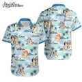 Bluey Family Summer Beach Hawaiian - Adult & Kids T-Shirts, Sweatshirts & Hoodies apparel design preview 1