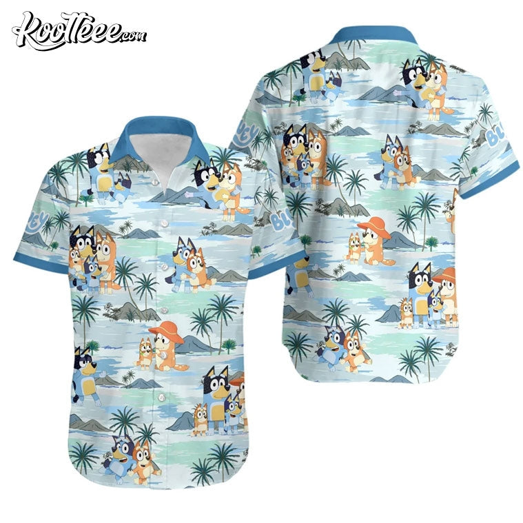Bluey Family Summer Beach Hawaiian - Adult & Kids T-Shirts, Sweatshirts & Hoodies apparel design preview 1