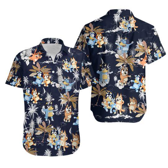 Bluey dad hawaiian gift for family and friend 2708358 - Adult & Kids T-Shirts, Sweatshirts & Hoodies apparel design preview 1