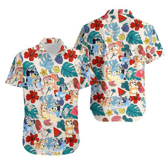 Bluey dad hawaiian gift for family and friend 2708356 - Adult & Kids T-Shirts, Sweatshirts & Hoodies apparel design preview 1