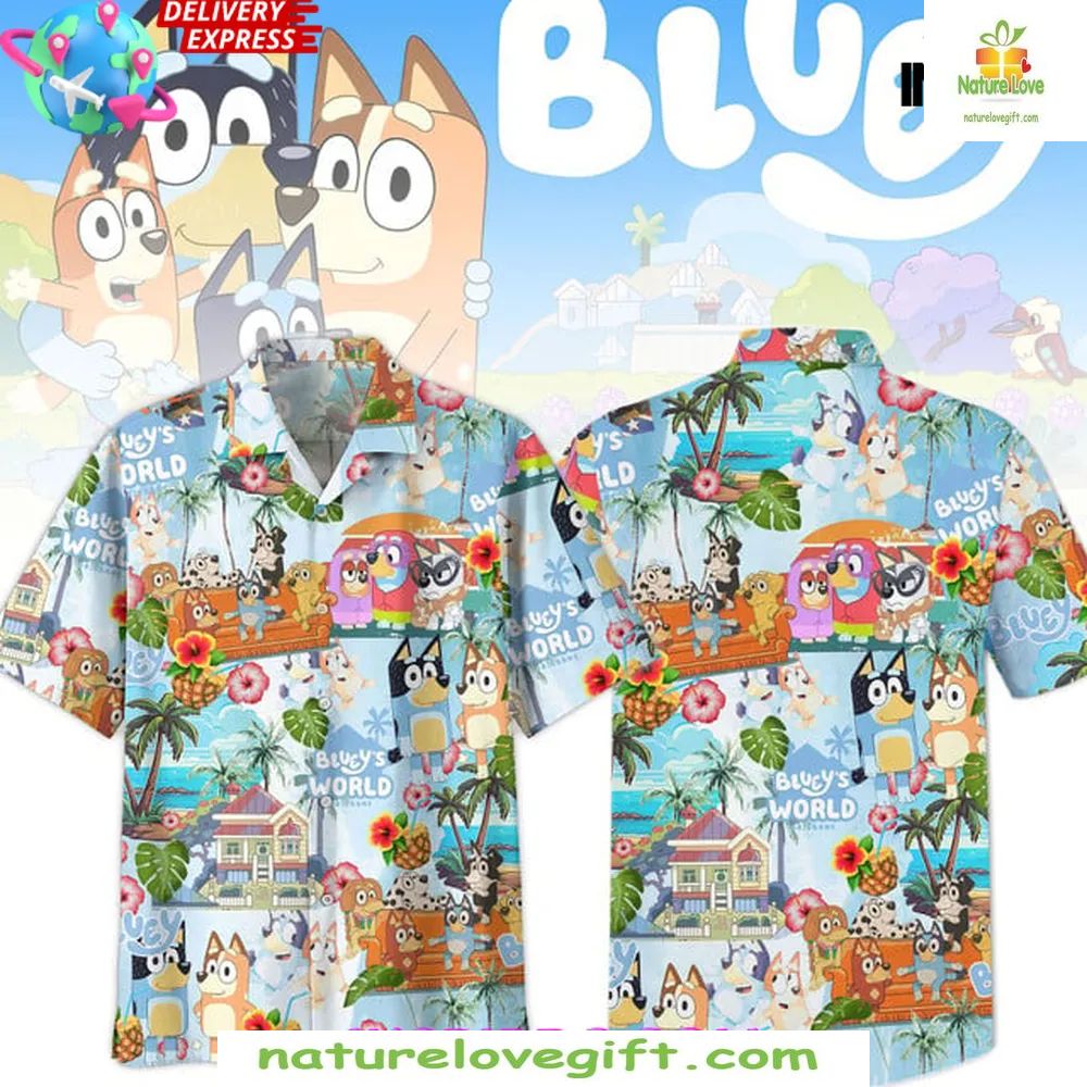 Bluey Tropical Hawaiian for Kids - Adult & Kids T-Shirts, Sweatshirts & Hoodies apparel design preview 1
