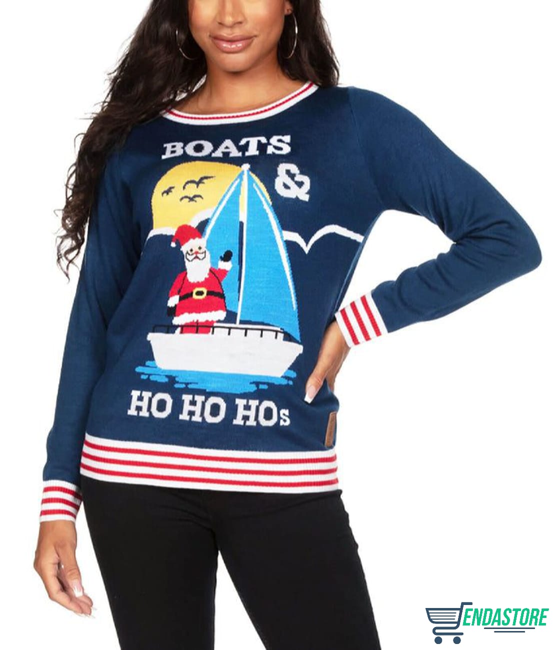 Boats & Ho Ho Hos 3D Ugly Christmas Sweater - Holiday Gift product image