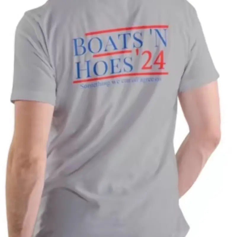 Boats Hoes 2024 Cotton Casual Top Red Blue Print - Adult & Kids T-Shirts, Sweatshirts & Hoodies apparel design preview 1